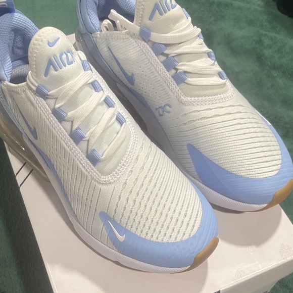 Nike Shoes - Nike Air Max 270 White and Light Blue Sneakers